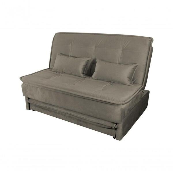 Sofá Cama Reclinável Com Cama Auxiliar Velma - New Chumbo Lig