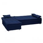 Sofá Cama Reclinável Com Chaise Penelope - Azul