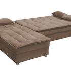 Sofá Cama Reclinável Com Chaise Penelope - Marrom Dourado