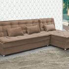 Sofá Cama Reclinável Com Chaise Penelope - Marrom Dourado