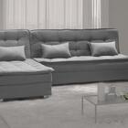 Sofá Cama Reclinável Com Chaise Penelope - Veludo Chumbo