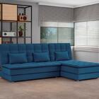 Sofá Cama Reclinável Com Chaise Penelope - Veludo Turkey Petr