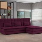 Sofá Cama Reclinável Com Chaise Penelope - Veludo Turkey Vinho