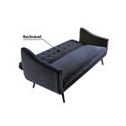 Sofá Cama Reclinável Com Tecido Veludo - Azul Marinho