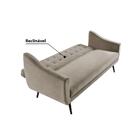 Sofá Cama Reclinável Com Tecido Veludo - Marrom Claro