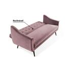Sofá Cama Reclinável Com Tecido Veludo - Rosa