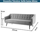 Sofá Cama Reclinável Com Tecido Veludo - Rosa