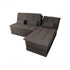 Sofá Cama Reclinável Dafne Com Chaise - Marrom Maserati