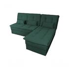 Sofá Cama Reclinável Dafne Com Chaise - Verde Maserati