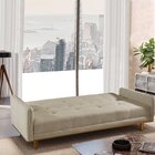 Sofá Cama Reclinável Em Linho Istambul Bege