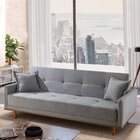 Sofá Cama Reclinável Em Linho Istambul Cinza