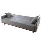 Sofá Cama Reclinável Em Linho Istambul Cinza