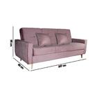 Sofá Cama Reclinável Pâmela Em Veludo Com Baú E 2 Almofadas