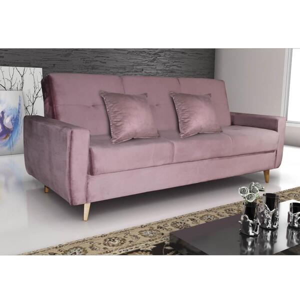 Sofá Cama Reclinável Pâmela Em Veludo Com Baú E 2 Almofadas