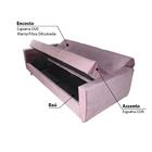 Sofá Cama Reclinável Pâmela Em Veludo Com Baú E 2 Almofadas