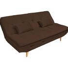 Sofá Cama Reclinável Pés De Madeira Antonella - Marrom Escuro