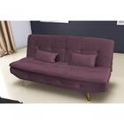 Sofá Cama Reclinável Pés De Madeira Antonella - Veludo Rose