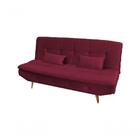 Sofá Cama Reclinável Pés De Madeira Antonella - Veludo Vinho