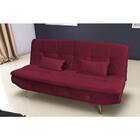 Sofá Cama Reclinável Pés De Madeira Antonella - Veludo Vinho