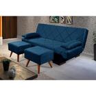 Sofá Cama Reclinável Prisma 3 Lugares 2 Banquetas Almofadas