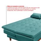 Sofá Cama Reclinável Santorini Com Puff Veludo Moderno Azul T