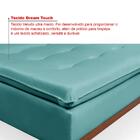 Sofá Cama Reclinável Santorini Com Puff Veludo Moderno Azul T