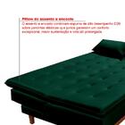 Sofá Cama Reclinável Santorini Com Puff Veludo Moderno Verde