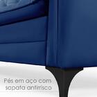 Sofá Cama Reclinável Yara 3 Lugares 2,08m Suede Azul Marinho