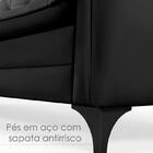Sofá Cama Reclinável Yara 3 Lugares 2,08m Suede Preto Premium