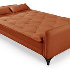 Sofá Cama Reclinável Yara 3 Lugares 2,08m Suede Terracota Pre