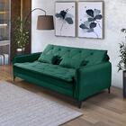 Sofá Cama Reclinável Yara 3 Lugares 2,08m Suede Verde Premium