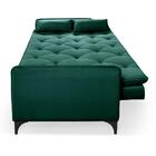 Sofá Cama Reclinável Yara 3 Lugares 2,08m Suede Verde Premium