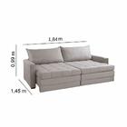 Sofá Cama Retátil E Reclinável Captiva Tecido Linho Cinza 1,8