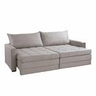 Sofá Cama Retátil E Reclinável Captiva Tecido Linho Cinza 2,4