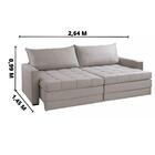 Sofá Cama Retátil E Reclinável Captiva Tecido Linho Cinza 2,4