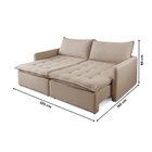 Sofá Cama Retrátil 220 Cm Califórnia Bege