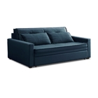 Sofá Cama Retrátil 2 Lugares 162cm Cancún Tecido Veludo Azul
