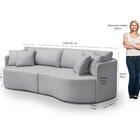 Sofá Cama Retrátil 2 Lugares 184 Cm Moscow Cinza Claro