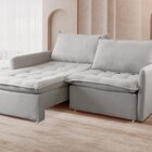 Sofá Cama Retrátil 2 Lugares 200cm Califórnia Cinza Claro