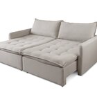 Sofá Cama Retrátil 2 Lugares 200cm Califórnia Cinza Claro