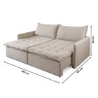 Sofá Cama Retrátil 2 Lugares 200cm Califórnia Nude