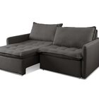 Sofá Cama Retrátil 2 Lugares 200cm Califórnia Preto