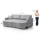 Sofá Cama Retrátil 2 Lugares 216 Cm Moscow Cinza Claro