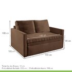 Sofá Cama Retrátil 2 Lugares D33 Star  Marrom