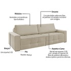 Sofá Cama Retrátil 2 Lugares Veludo Bege 1,60 Haw