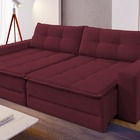 Sofá Cama Retrátil 2 Lugares Veludo Bordô 1,60 Max