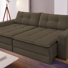 Sofá Cama Retrátil 2 Lugares Veludo Marrom 1,60 Max