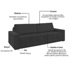 Sofá Cama Retrátil 2 Lugares Veludo Preto 1,60 Haw