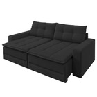 Sofá Cama Retrátil 2 Lugares Veludo Preto 1,60 Max