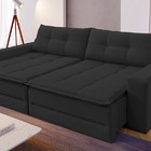 Sofá Cama Retrátil 2 Lugares Veludo Preto 1,60 Max